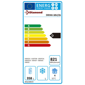 Vetrina ventilata T° positiva 380 litri, con insegna luminosa - DIAMOND